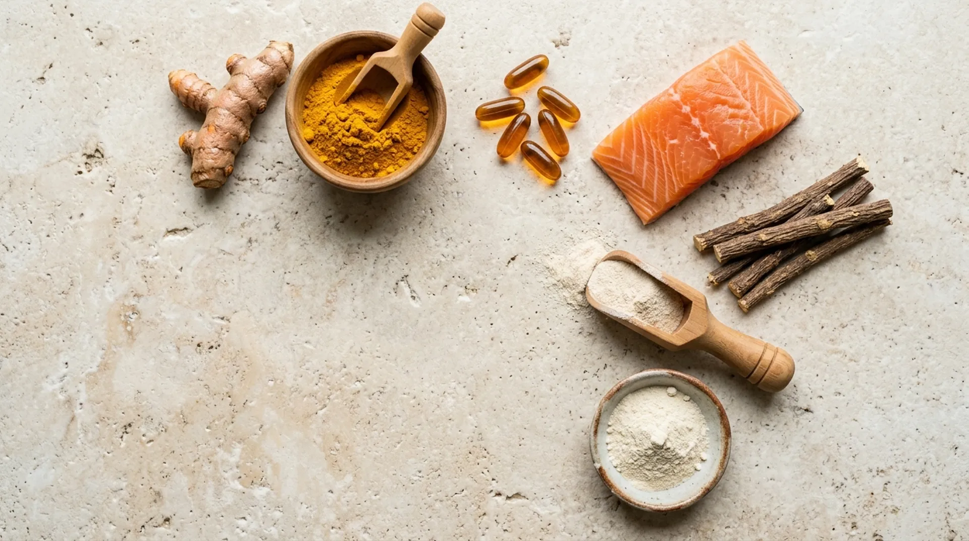 Natürliche Wirkstoffe: Kurkuma, Lachsöl-Omega-3, Probiotika und Kolostrum
